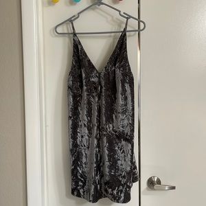 faux velvet grey dress. worn once